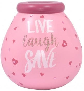 Mollie and Fred Gifts Live Laugh Save Breakable Money Jar - Pot Of Dreams