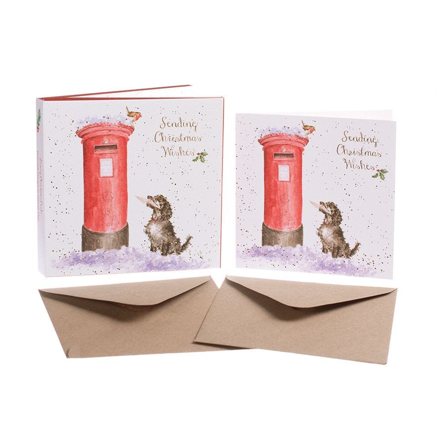 Mollie and Fred Gifts Dog Christmas Wishes Set of 8 Luxury Foiled Christmas Cards
