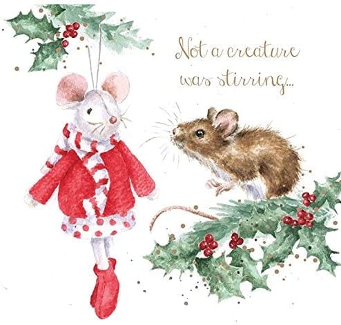 Mollie and Fred Gifts Not A Creature Was Stirring Set of 8 Luxury Foiled Christmas Cards