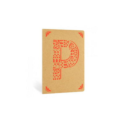 Portico Notebooks P Kraft Monogram Notebook - Choice of letters