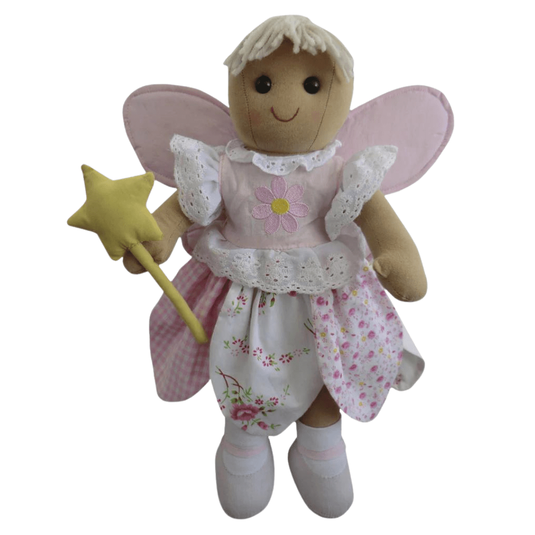 Powell Craft Childrens Toys and Games Pink Fabric Fairy Rag Doll