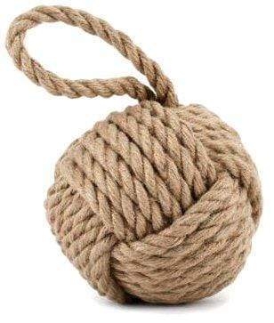 Quay Traders Doorstops Rope Ball Weighted Door Stopper in Brown