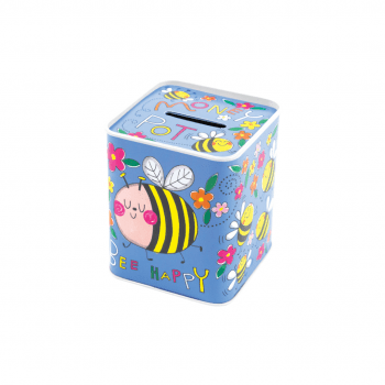 Rachel Ellen Storage Tins Bee Happy Money Pot Storage Tin