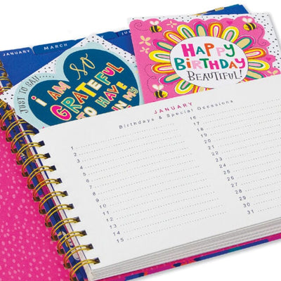 Rachel Ellen Stationery Floral Birthday Card Planner & Organiser