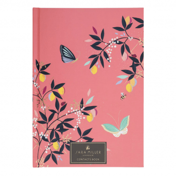 Sara Miller Stationery Floral Contact Book with Wildlife Design