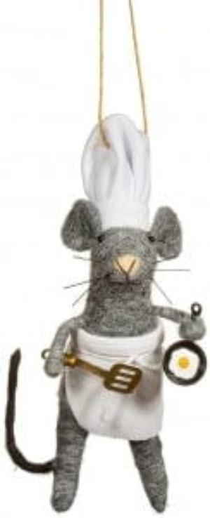 Sass & Belle Christmas Christmas Decorations Felt Chef Mouse Christmas Tree Decoration