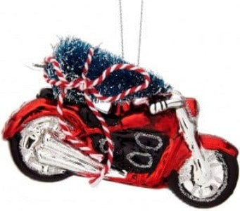 Sass & Belle Christmas Christmas Decorations Festive Motorcycle Glass Christmas Tree Decoration