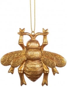 Sass & Belle Christmas Christmas Decorations Gold Bumble Bee Hanging Christmas Decoration