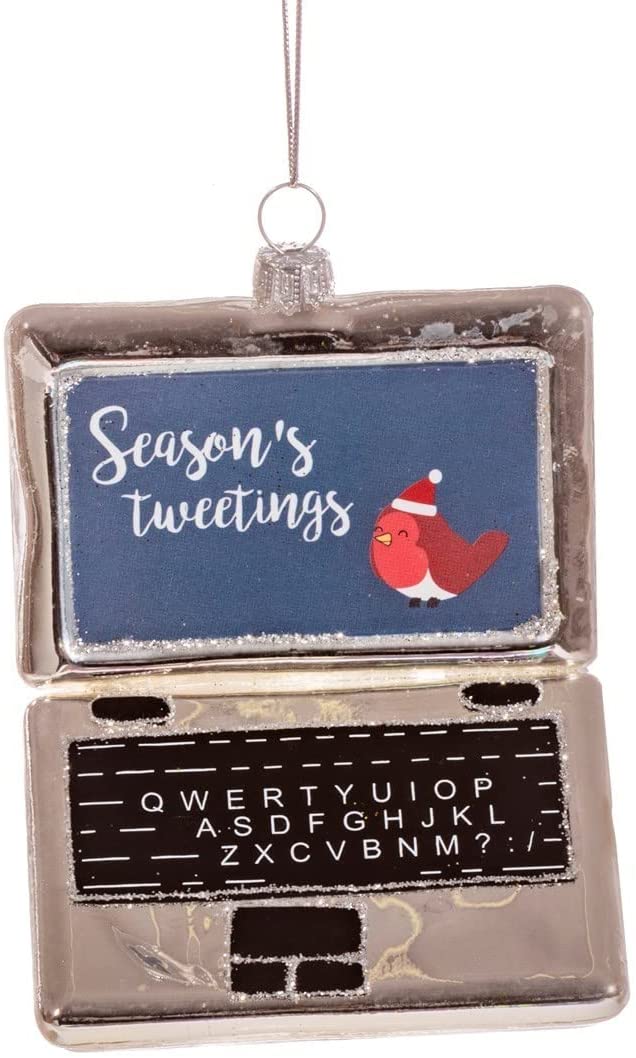 Sass & Belle Christmas Christmas Decorations 'Season's Tweeting' Laptop Christmas Tree Decoration