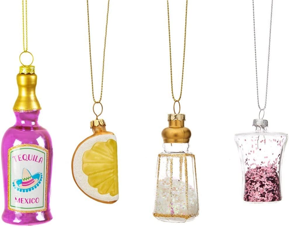 Sass & Belle Christmas Christmas Decorations Set of 4 Tequila Christmas Tree Decorations