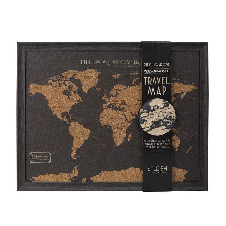 Splosh Gifts Travel Accessories Personalised Travel Map - Track your Travels