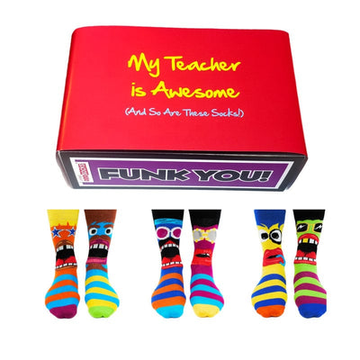 United Odd Socks Socks Awesome Teacher Oddsocks Gift Set - Mens Novelty Socks