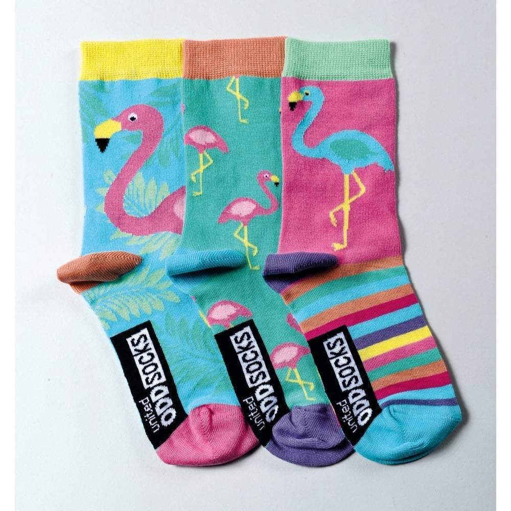 United Odd Socks Socks Flamingo Girls Oddsocks - Size 12 - 5.5