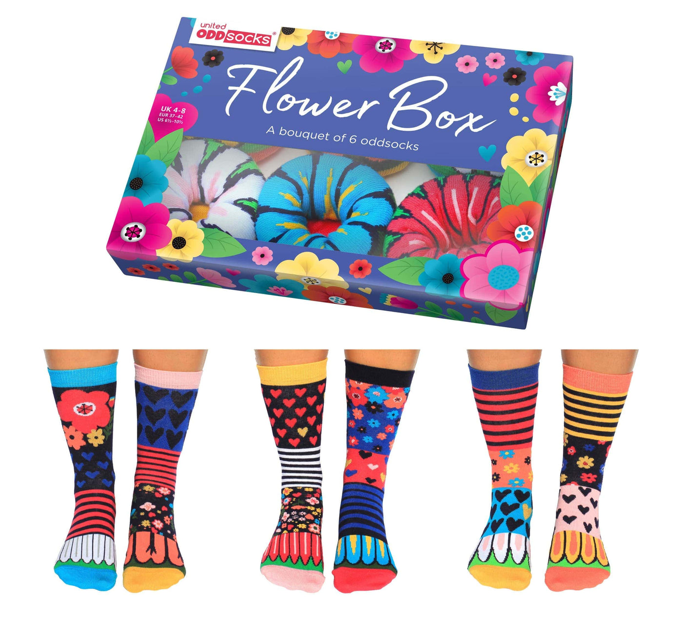 United Odd Socks Socks Flower Box 6 Oddsocks