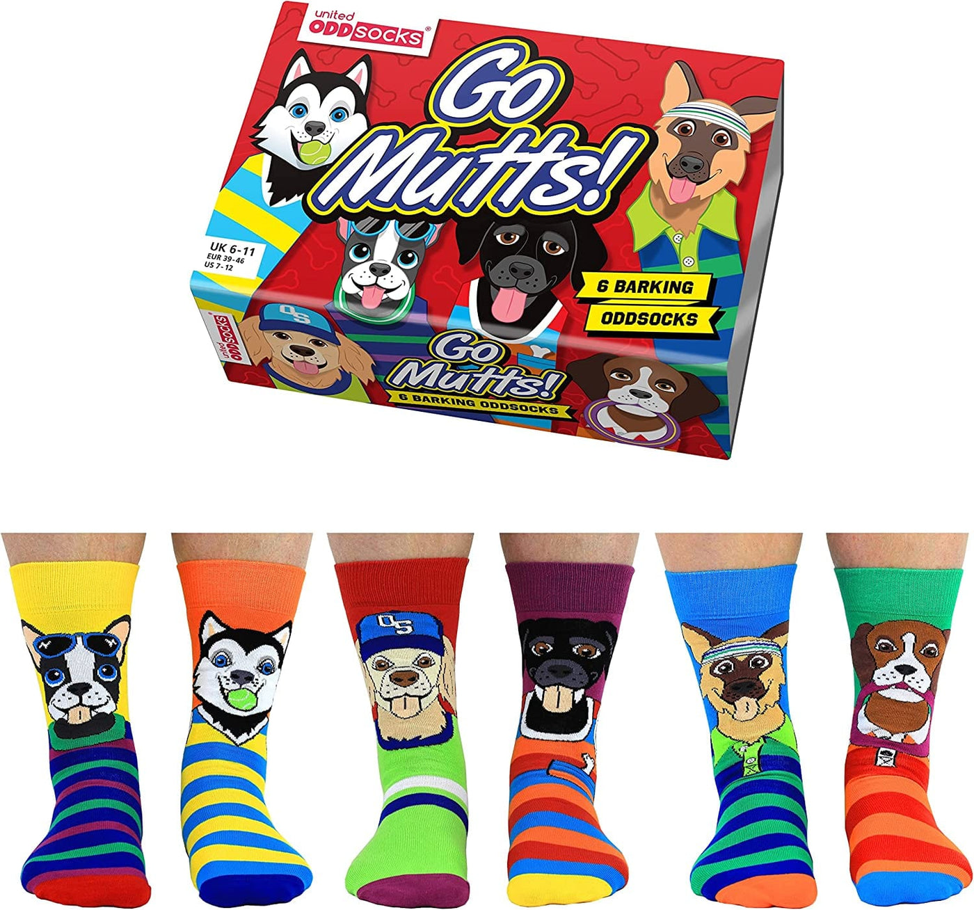 United Odd Socks Socks Go Mutts Novelty Dog Themed Men's Socks