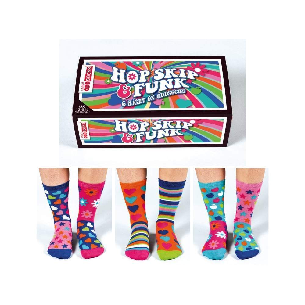 United Odd Socks Socks Hop Skip Funk Girls Oddsocks - Size 12 - 5.5