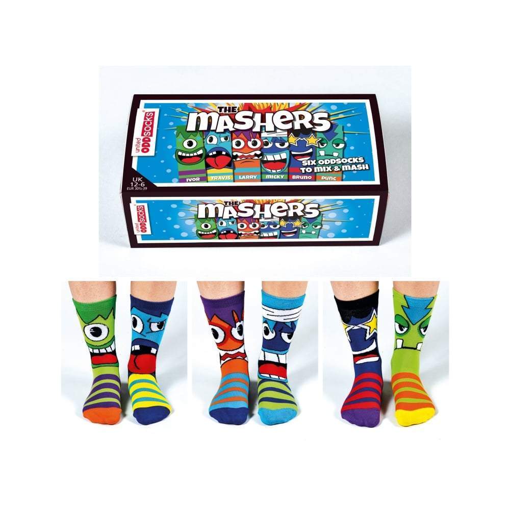 United Odd Socks Socks Mashers Oddsocks for Boys - Size 12 - 6