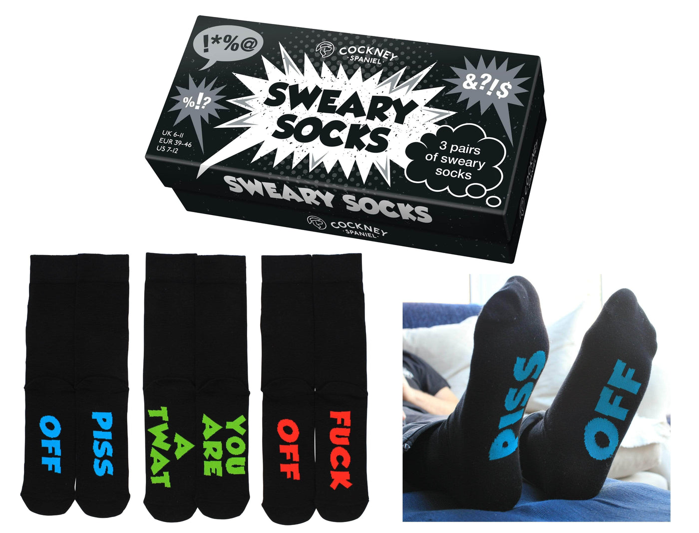 United Odd Socks Socks Novelty Sweary Socks in Gift Box