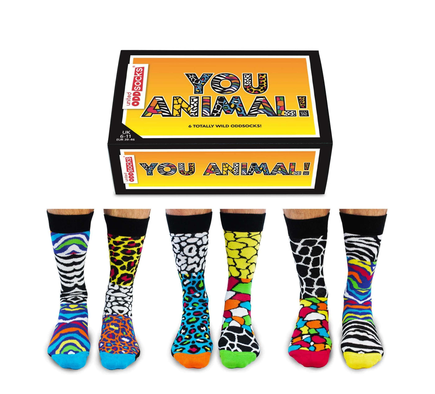 United Odd Socks Socks You Animal Mens Novelty Animal Print Odd Socks