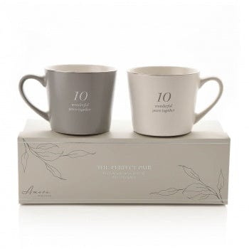 Widdop Gifts Mugs & Drinkware 10th Wedding Anniversary Set of 2 Gift Boxed Mugs