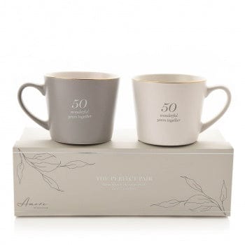 Widdop Gifts Mugs & Drinkware 50th Wedding Anniversary Set of 2 Gift Boxed Mugs