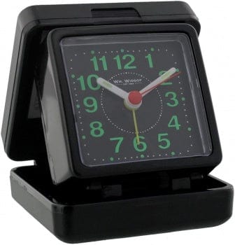Widdop Gifts Clock Black Square Travel Alarm Clock