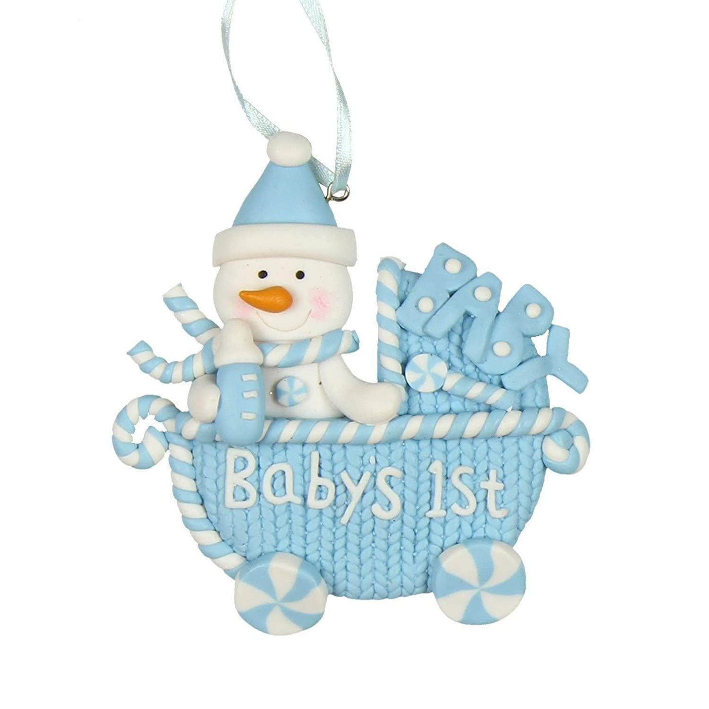 Widdop Gifts Christmas Decorations Boys Baby's 1st Christmas Hanging Pram Decoration