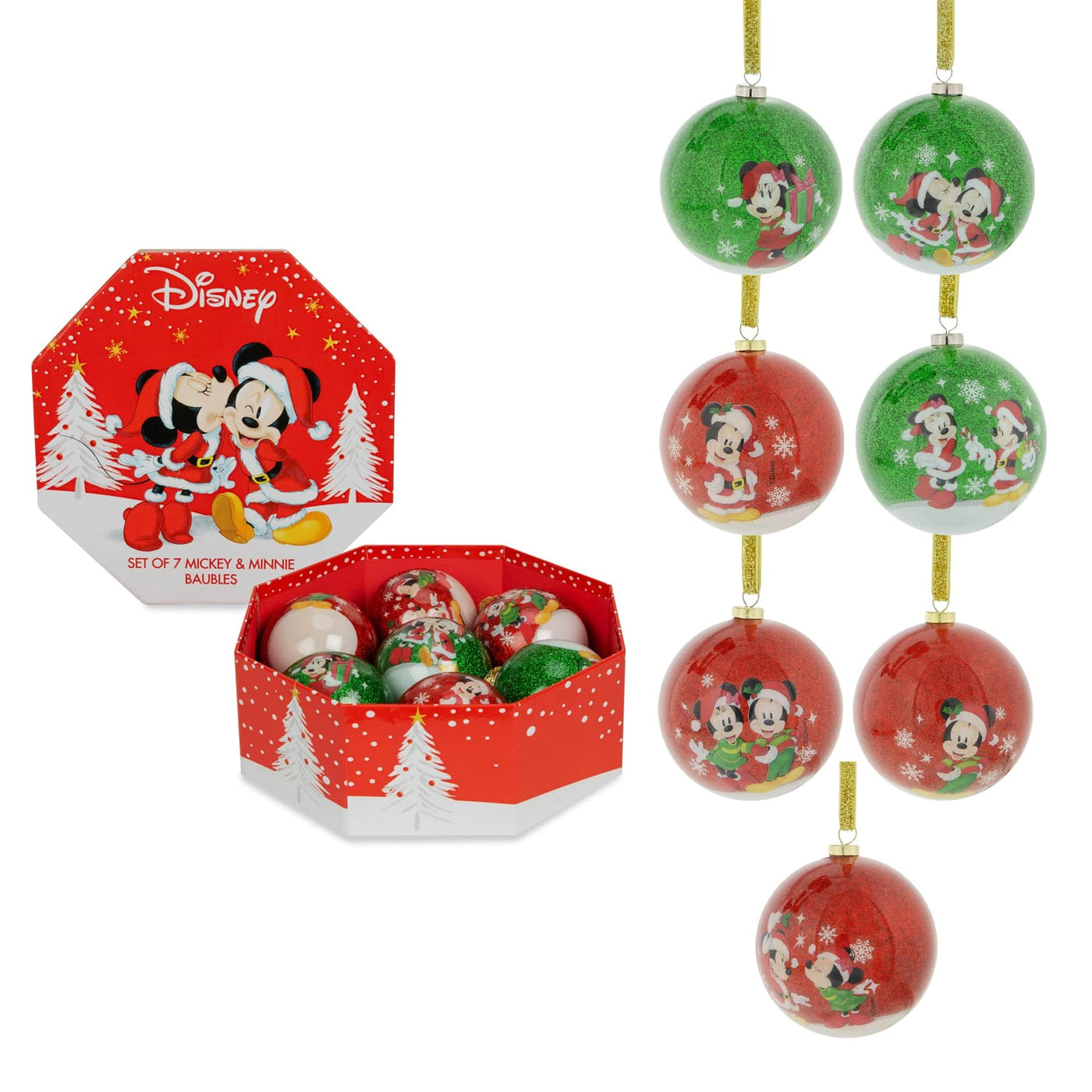 Widdop Gifts Christmas Decorations Disney Mickey and Minnie Mouse Christmas Baubles