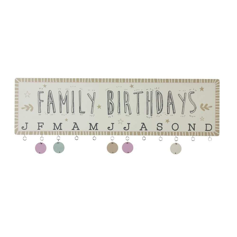 Widdop Gifts Wall Signs & Plaques 'Family Birthdays' Plaque With Date Discs