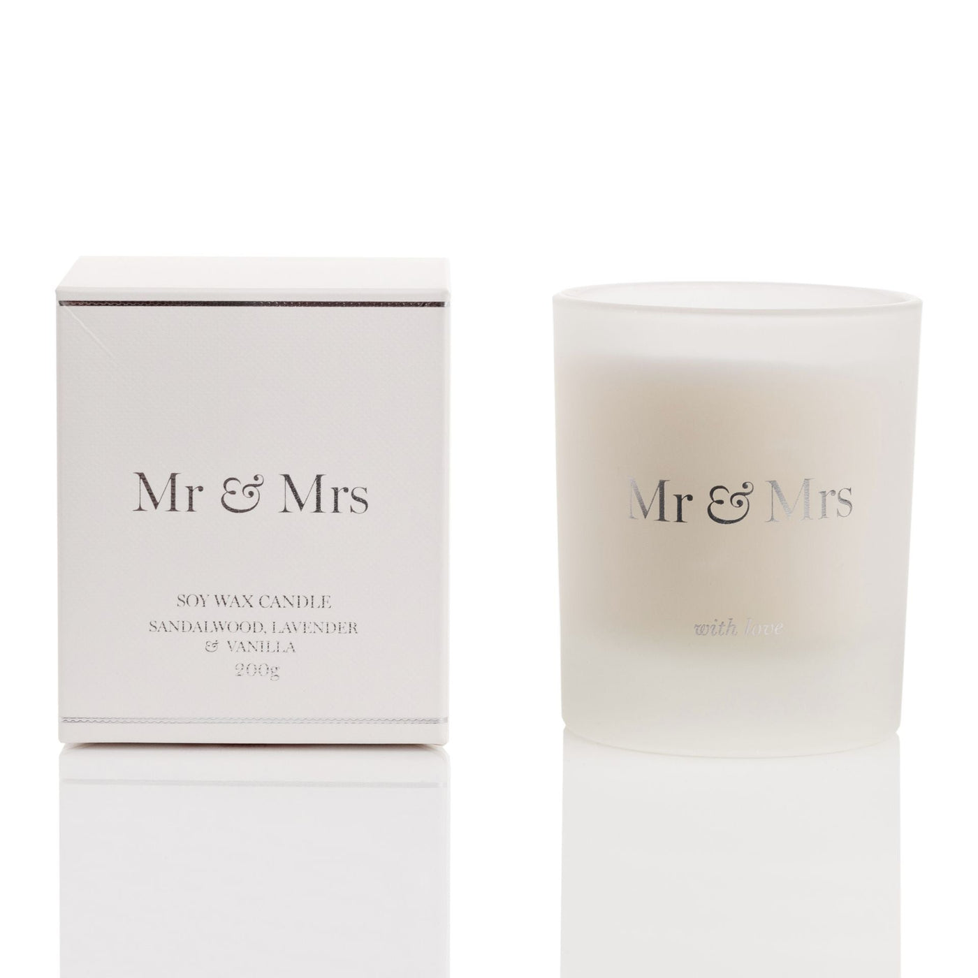 Widdop Gifts Mugs & Drinkware Mr and Mrs Soy Wax Wedding Candle