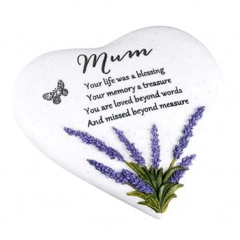 Widdop Gifts Wall Signs & Plaques Mum - Graveside Lavender Heart