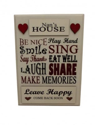 Widdop Gifts Wall Signs & Plaques Nan's House Plaque