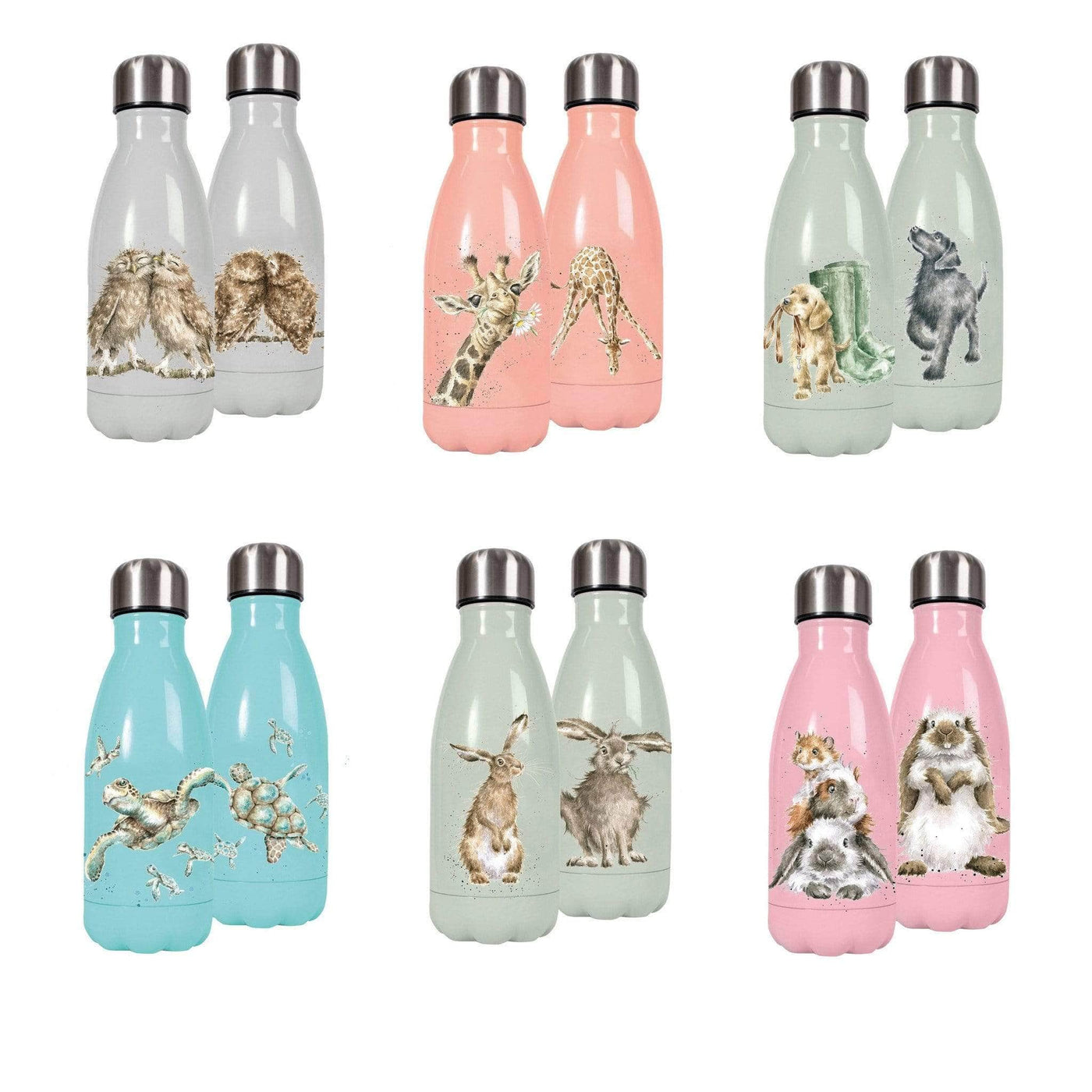 Wrendale Designs Water bottle Choice of Country Animal Illustrated Water Bottles