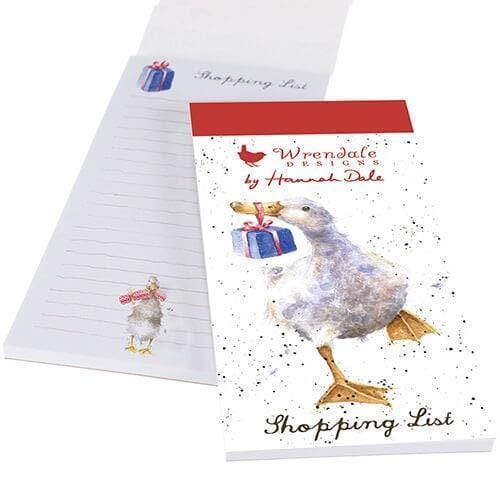 Wrendale Designs Magnetic Notepads Christmas Duck Illustrated Magnetic Shopping Pad