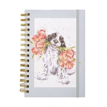 Wrendale Designs Stationery Dog with Flowers Ring Bound Notebook