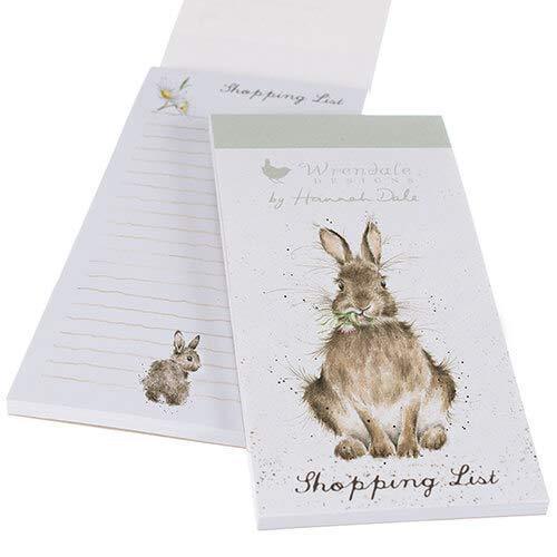 Wrendale Designs Magnetic Notepads Hare Illustrated Magnetic Shopping Pad