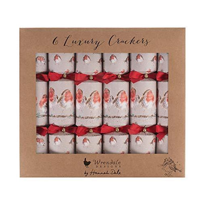 Wrendale Designs Christmas Decorations Christmas Robin Set of 6 Luxury Christmas Crackers - Choice of Design