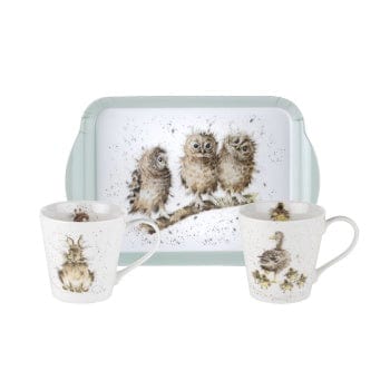 Wrendale Designs Set of Two Illustrated Mugs with Serving Tray