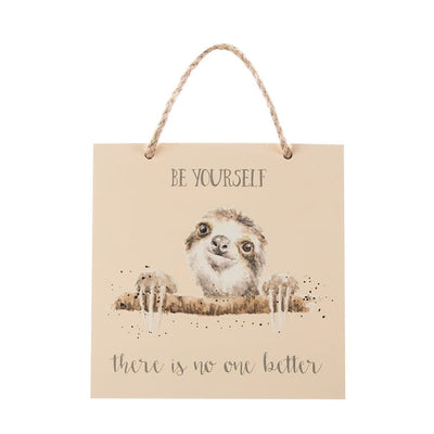 Wrendale Designs Wall Signs & Plaques Sloth - Be Yourself There Is No One Better Wooden Plaques